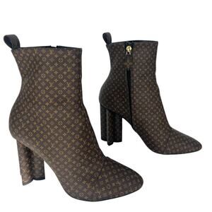 Louis Vuitton Silhouette Ankle Boots Nano Monogram Canvas Brown